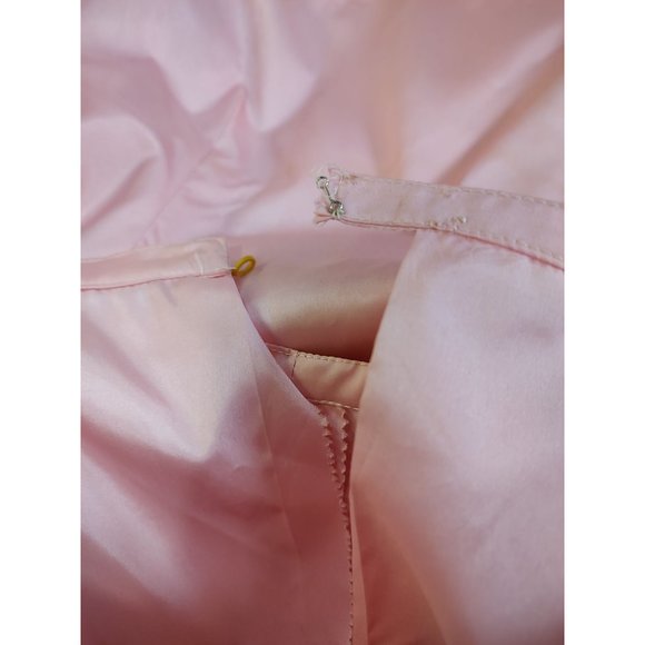 Vintage Pink BarbieCore Drop Waist Rose Taft Couture Gown by Elizabeth Arden - Picture 14 of 16